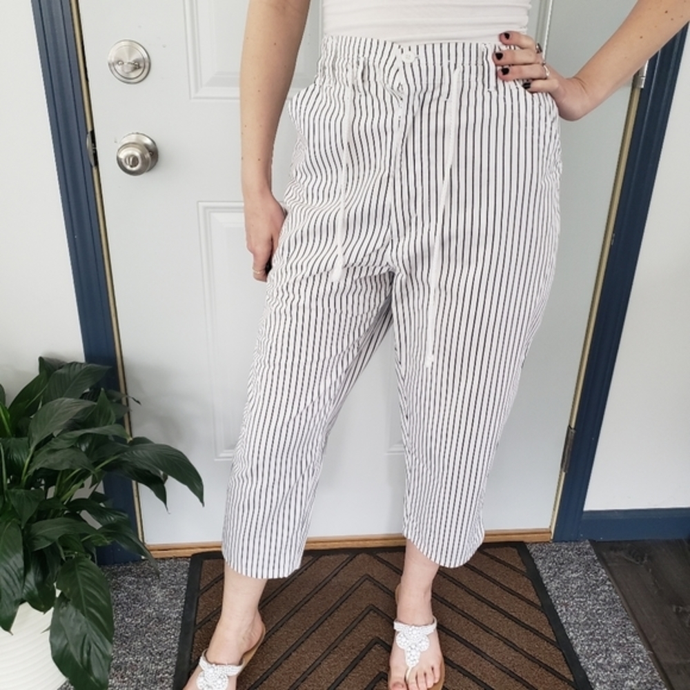 Vintage 80s Gitano Cropped Striped Pants
